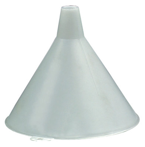 Plews Plastic Funnel, 16 oz Capacity, 6 in dia, 3/4 in OD Tip, 1 EA, #75062