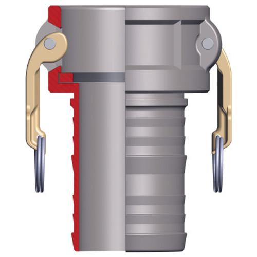 Dixon Valve Andrews Type C Cam and Groove Couplers, 1 in x 1 1/16 in Male, Aluminum, 1 EA, #100CAL