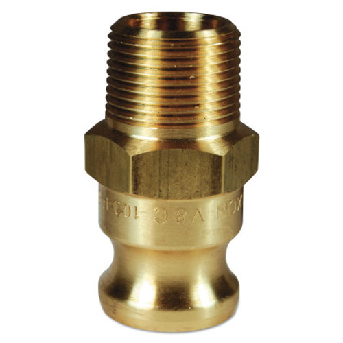 Dixon Valve Andrews/Boss-Lock Type F Cam and Groove Adapters, 1/2 in (NPT) Male, Brass, 10 BOX, #50FBR