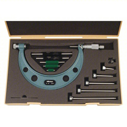Mitutoyo Series 104 Mechanical Micrometers, 0 in-6 in, .001 in, Ratchet Stop, 1 EA, #104137
