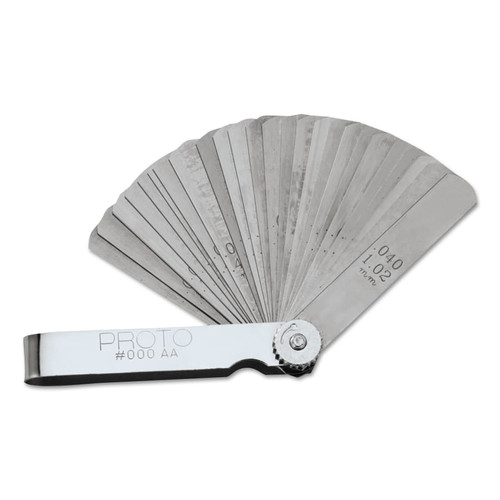 Stanley Products 25 Blade Feeler Gauge Set, 0.0015 in to 0.040 in Thickness, Inch/Metric, 1/2 in x 3 in, 1 ST #000AA