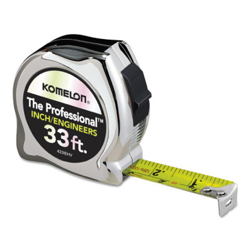 Komelon USA High Viz Professional Inch Engineer Tape Measures, 1 in x 33 ft, 4 BX, #433IEHV