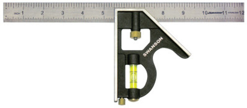 Swanson Tools Combination Squares, 12 in, Die Cast Zinc, 1 EA, #TC132