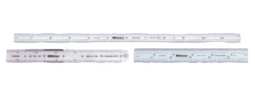 Mitutoyo Series 182 Steel Rulers, 6 in, Wide, Stainless Steel, Inch/Metric, Rigid, 1 EA, #182107