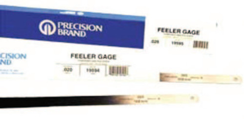 Precision Brand Flat Length Steel Feeler Gauges, 0.020 in, 12 in Length, 12 EA, #19595