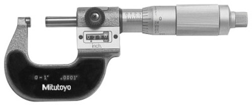 Mitutoyo Series 193 Digit OD Micrometers, 2 in-3 in, .0001 in, Ratchet Stop, 1 EA, #193213