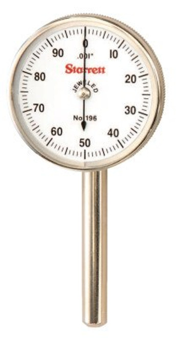 L.S. Starrett 196 Series Universal Back-Plunger Dial Test Indicators, w/Adapter, 1 EA, #50699