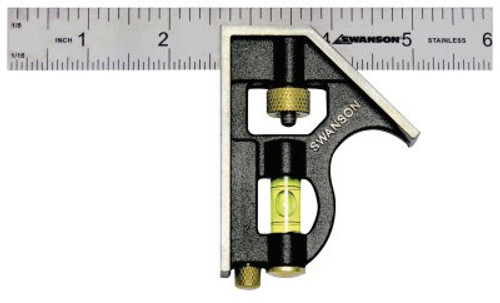 Swanson Tools Combination Squares, 6 in, Die Cast Zinc, 1 EA, #TC130