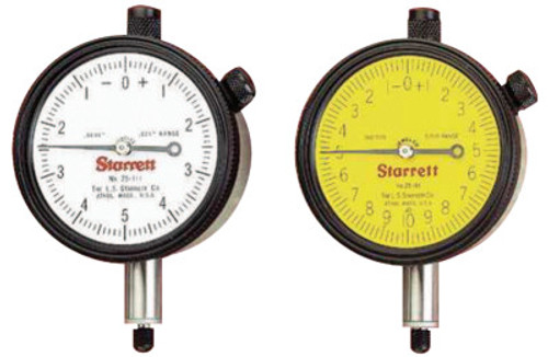 L.S. Starrett 25 Series AGD Group 2 Dial Indicators, 0-50-0 Dial, 0.5 in Range, 1 EA, #53285