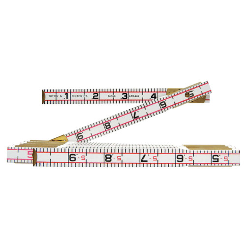 Lufkin Red End Engineers' Scale Folding Wood Rule, 6 ft L, Wood, SAE, 1 EA #1066DN