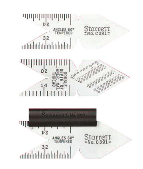 L.S. Starrett Center Gauges, Inch, Spring Steel, 1 EA, #51475