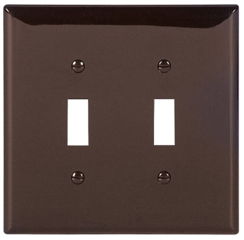 Cooper Wiring Devices WALLPLATE 2G TOGGLE POLYMID BR, 20 EA, #PJ2B