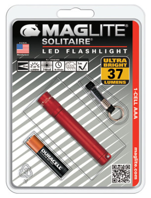 MAG-Lite Solitaire LED AAA Flashlights, AAA, 37, Red, 6 EA, #SJ3A036