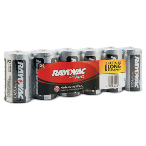 Rayovac Maximum Alkaline Shrink Pack Batteries, 1.5 V, D, 6 PAK, #ALD6J