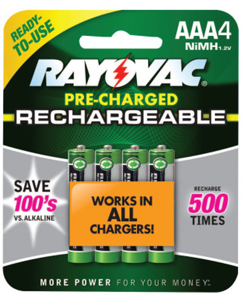 Rayovac Platinum Pre-Charged Rechargeable Batteries, NiMH, AAA, 6 EA, #LD7244OPGEND