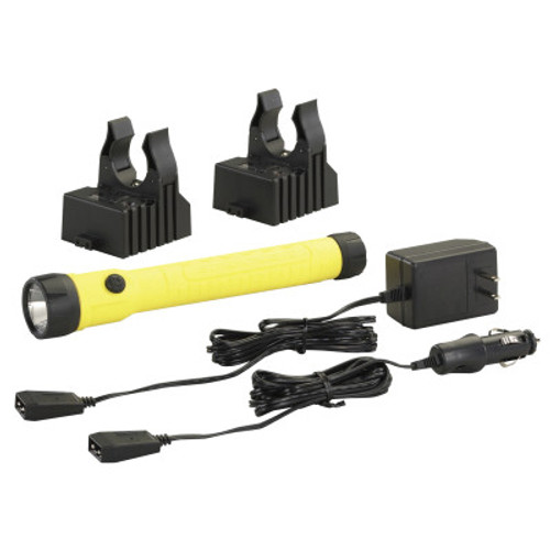 Streamlight PolyStinger LED Haz-Lo Rechargeable Flashlight, 4 Cell, AC/DC Charger, YL, 1 EA, #76412