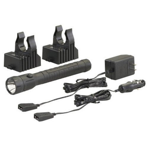 Streamlight PolyStinger LED Haz-Lo Rechargeable Flashlights, 4 Cell, AC/DC Charger, BK, 1 EA, #76442