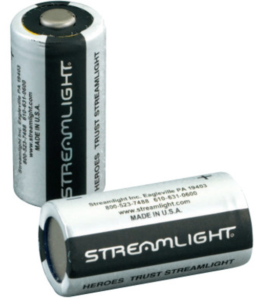 Streamlight CR123A Lithium Batteries, 3 V, 2 Pk., 1 PK, #85175