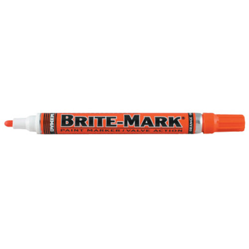 ITW Pro Brands BRITE-MARK Medium Paint Marker, Orange, Medium, Bullet, Acrylic, 12/BX, #84005