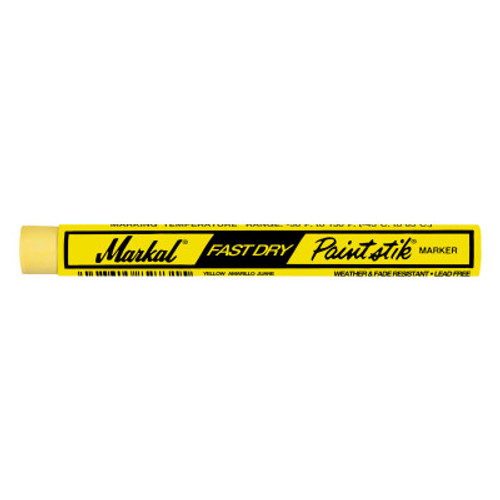 Markal Paintstik Fast Dry Markers, 3/8 in, Yellow, 1/EA, #82731