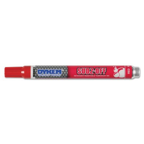 ITW Pro Brands SUDZ OFF Detergent Removable Temporary Markers, Red, Medium, 12/PK, #91939