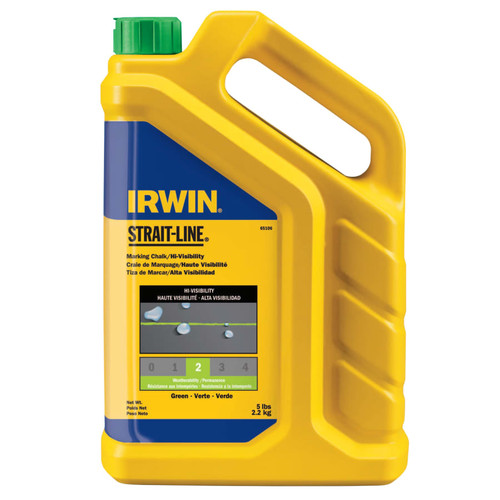 Irwin® Strait-Line® Hi-Visibility Marking Chalks, 5 lb, Hi Vis Green, #IR-65106 (4/Pkg)