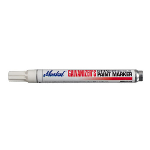 Markal Galvanizer's Removable Markers, Medium Tip, Bullet, White, 12/BX, #28785