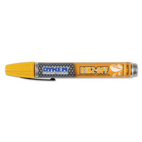 ITW Pro Brands RINZ OFF 44 Water Removable Temporary Markers, Yellow, Broad, 12/BX, #44757