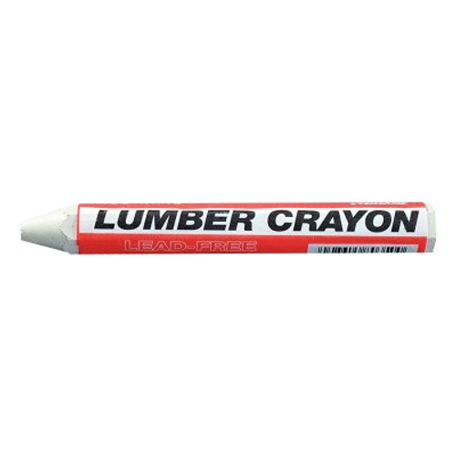 Markal #200 Lumber Crayons, 1/2 in, White, 12/DZ, #80350