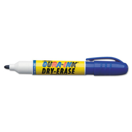 Markal Dura-Ink Dry Erase Markers, Blue, 1/8 in, Felt, 1/EA, #96572