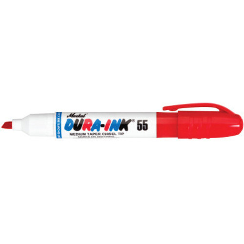 Markal Dura-Ink 55 Markers, Red, 1/16 in; 3/16 in, Felt, 48/CA, #96528