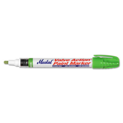 Markal Valve Action Paint Marker, Light Green, 1/8 in, Medium, 1/EA, #96828