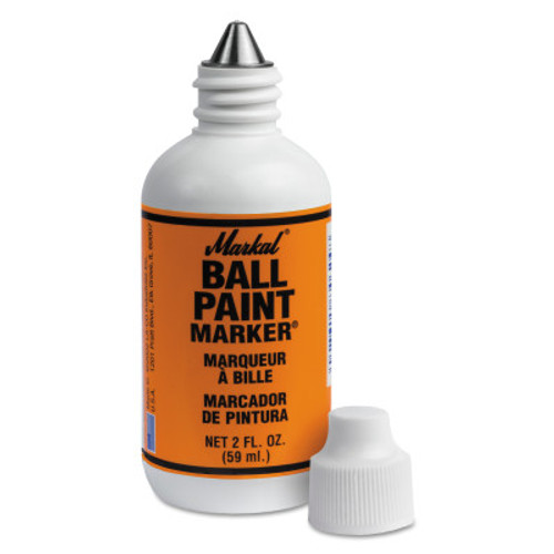 Markal Ball Paint Marker Markers, 1/8 in Tip, Metal Ball Point, Orange, 1/EA, #84624