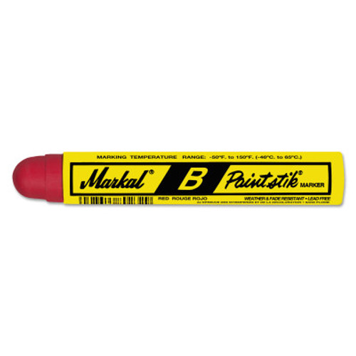 Markal Paintstik B Markers, 11/16 in, Red, 12/DZ, #80222