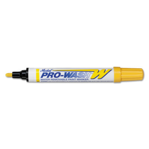 Markal PRO-WASH W Water Removable Paint Markers, 1/8 in Tip, Medium, Yellow, 1/EA, #97031