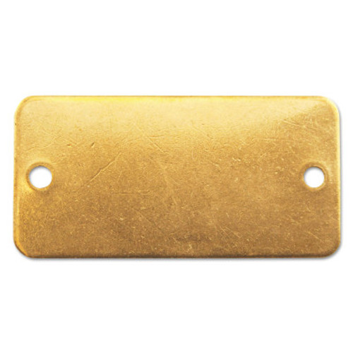 C.H. Hanson Brass Tags, 18 gauge, 3 in x 1 in, 1/8 in Holes, Rounded Rectangle, 100/BOX, #41292