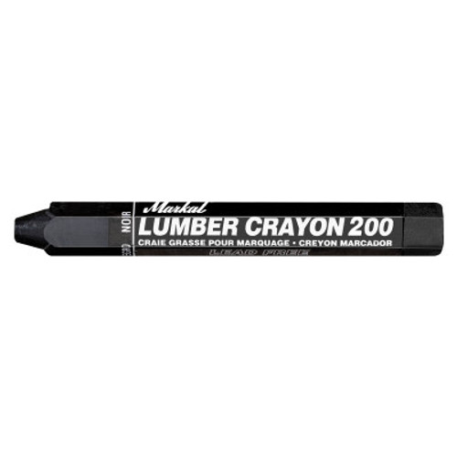 Markal #200 Lumber Crayons, 1/2 in, Black, 12/DZ, #80353