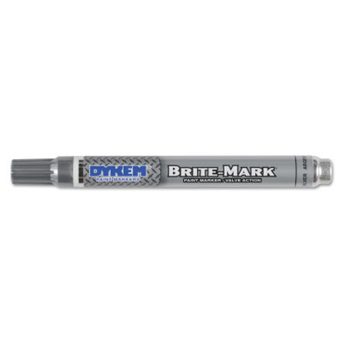 ITW Pro Brands BRITE-MARK Medium Paint Marker, Silver, Medium, Bullet, Acrylic, 12/BOX, #84050