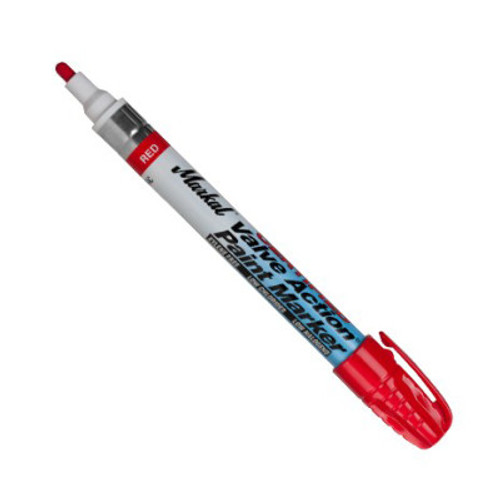 Markal Valve Action Certified Paint Marker, Red, 12/BX, #96882