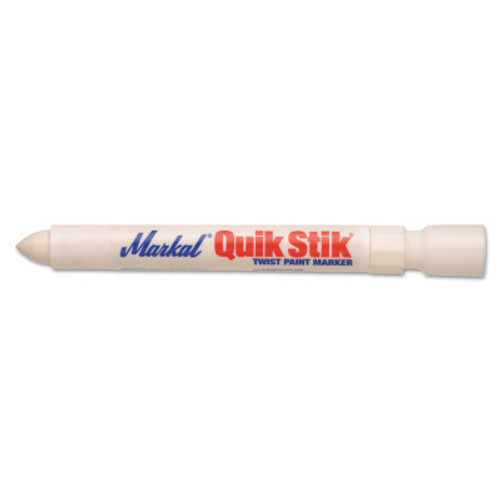 Markal Quik Stik Markers, 11/16 in dia, 6 in, White, 1/EA, #61051