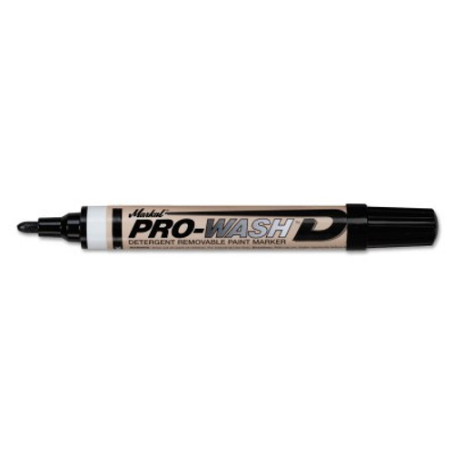 Markal PRO-WASH D Detergent Removable Markers, 1/8 in Tip, Medium, Black, 1/EA, #97013