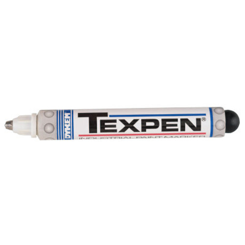 ITW Pro Brands TEXPEN Industrial Paint Marker, White, Medium, Steel Medium Tip, 12/BX, #16083