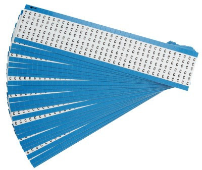 Brady Solid Letters Wire Marker Cards, 9 1/2 in x 1 in, "C", Black on White, 1/EA, #WMCPK