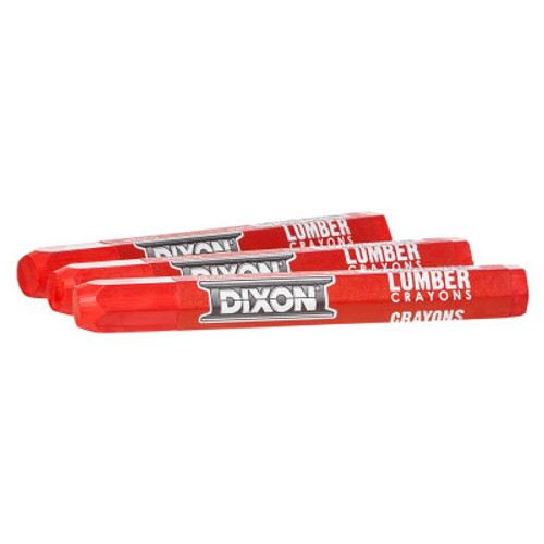 Dixon Ticonderoga Lumber Crayons, 1/2 in X 4 1/2 in, Soft Red, 12/DOZ, #52012