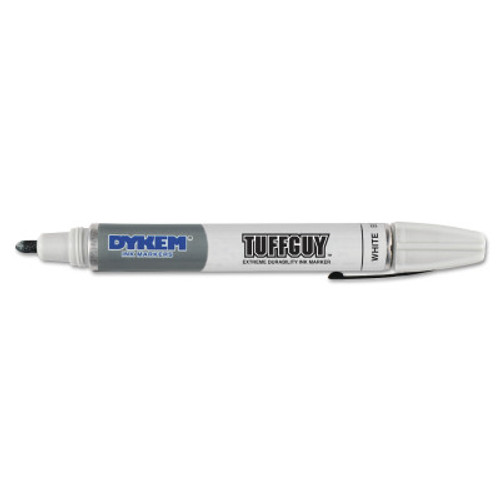 ITW Pro Brands DYKEM Tuff Guy Markers, White, Medium, 12/BX, #44175