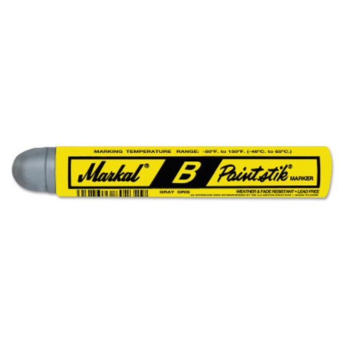 Markal Paintstik B Markers, 11/16 in, Gray, 12/DZ, #80230