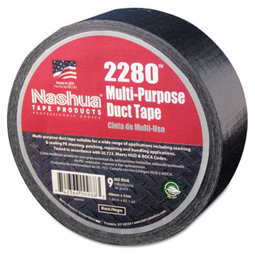 Berry Global 2280 General Purpose Duct Tapes, Black, 55m x 48mm x 9 mil, 1/RL