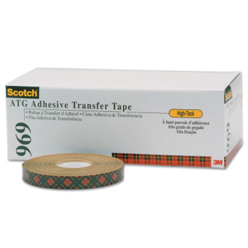 3M Scotch A.T.G. Adhesive Transfer Tape 926, 1/2 in X 36 yd, 5 mil, Clear, 72/CA