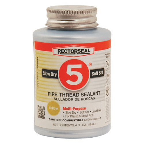 Rectorseal No. 5 Pipe Thread Sealants, 1/4 Pint Can, Yellow, 1/CAN