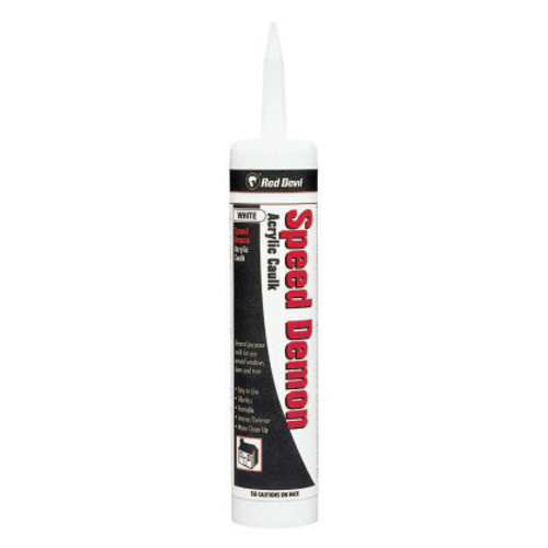 Red Devil Speed Demon Acrylic Caulk, 10.1 oz Cartridge, White, 12/CS